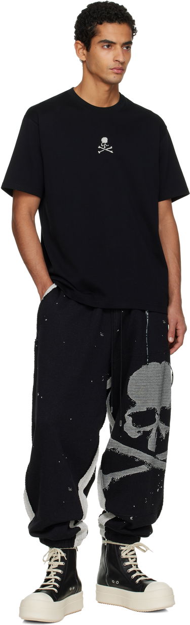 Tepláky Mastermind WORLD SCENE XV Daydream Skull & Crossbones Cut-Off Sweatpants Čierna | MW25S15-PA040-001, 3