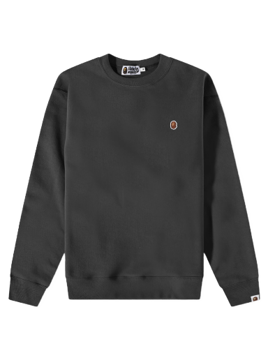 Mikina BAPE Head One Point Relaxed Fit Crew Sweat Black Čierna | 001SWJ301015M-BLK