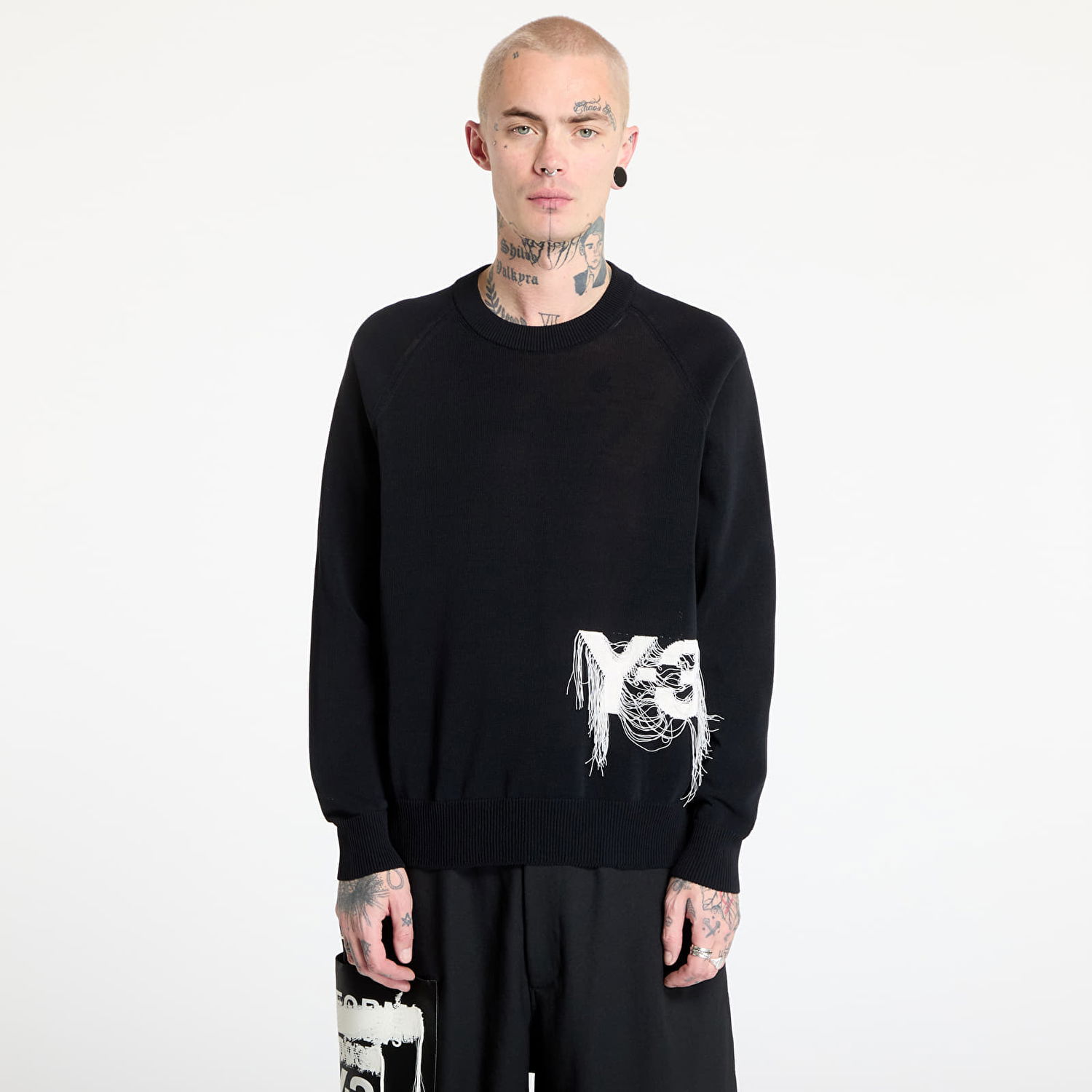 Mikina Y-3 Logo Knit Crew Sweatshirt Čierna | JL8752, 0