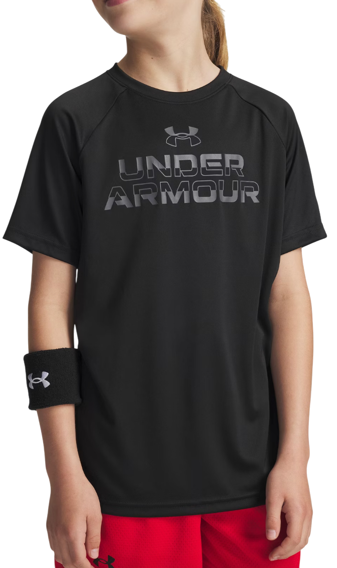 Tričko Under Armour T-Shirt UA Tech Split Wordmark Short Sleeve Čierna | 1383010-003