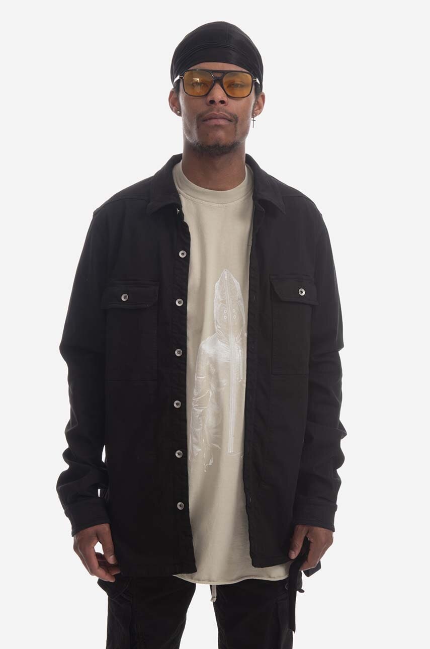 Bunda Rick Owens Rick Owens DRKSHDW Shirt Jacket Čierna | DU01C6755.SDO.BLACK, 1