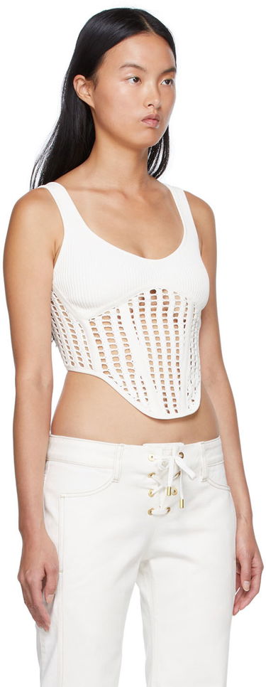 Tielko Dion Lee Recycled Viscose Tank Top with Lace Up Biela | A7568S22, 1