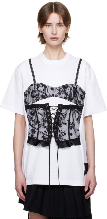 Tričko Andersson Bell Andersson Bell Lace Corset Oversized T-Shirt Biela | atb1268w, 0