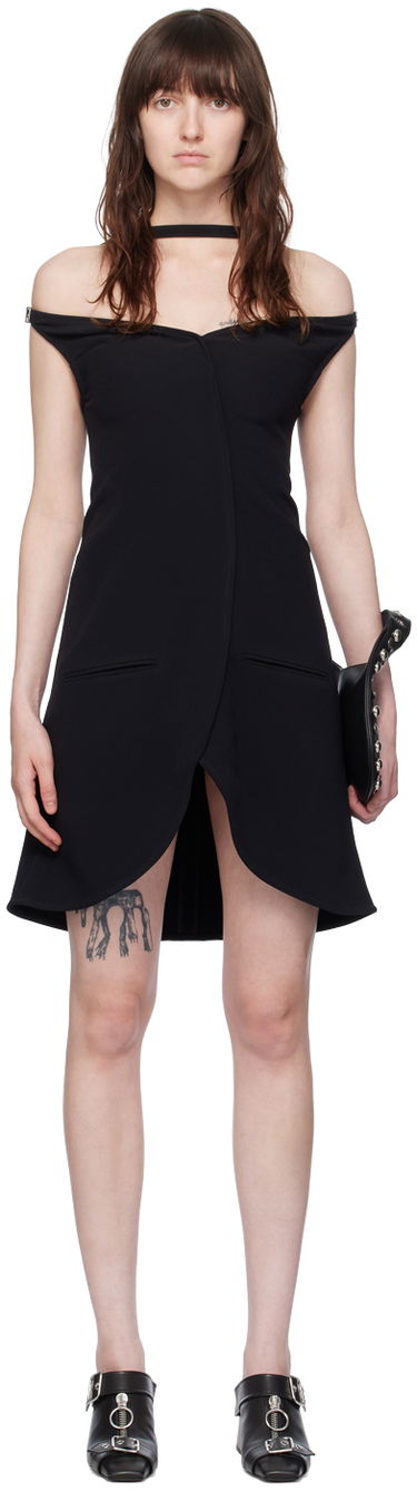 Šaty Courrèges Courrèges Ellipse Off-Shoulder Minidress Čierna | 224CRO383VI0013, 0