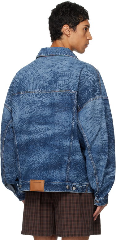 Bunda Alexander Wang Alexander Wang Graffiti Oversized Denim Trucker Jacket Modrá | 6DC3252831, 2