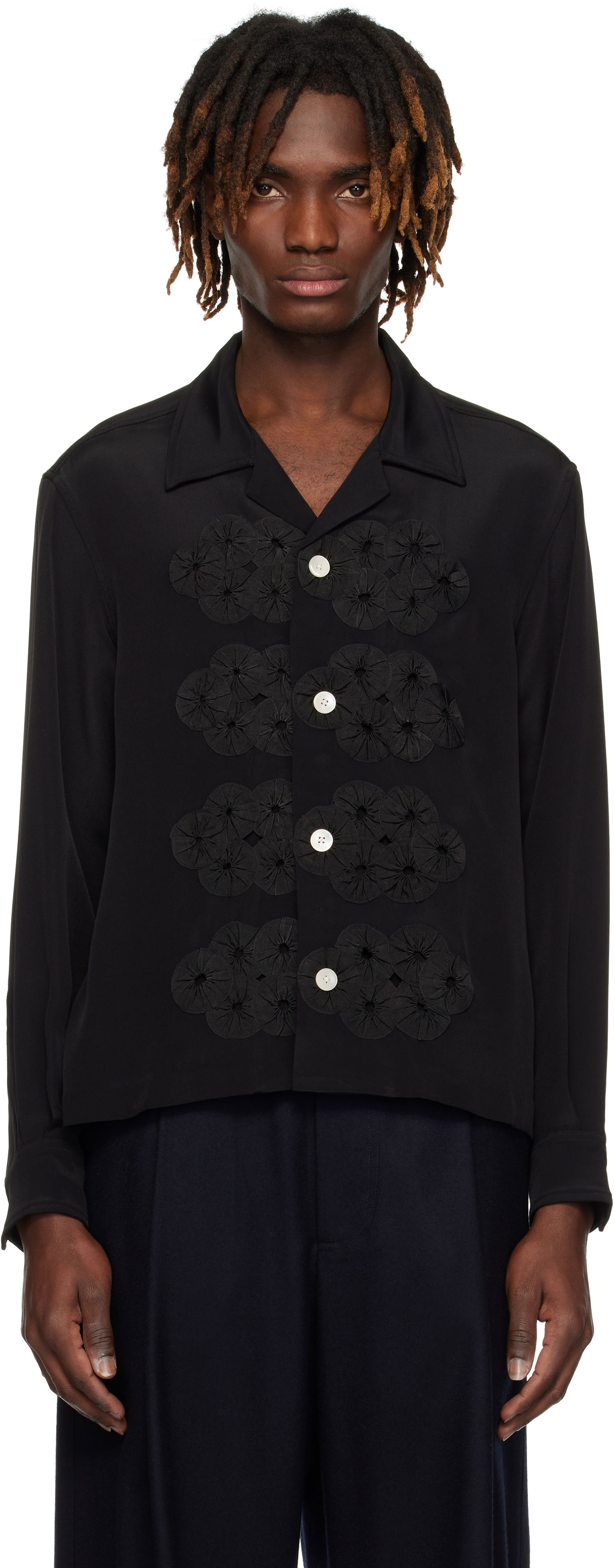 Košeľa Bode Bode Ribbon Garland Shirt Čierna | MRS25SH037, 0