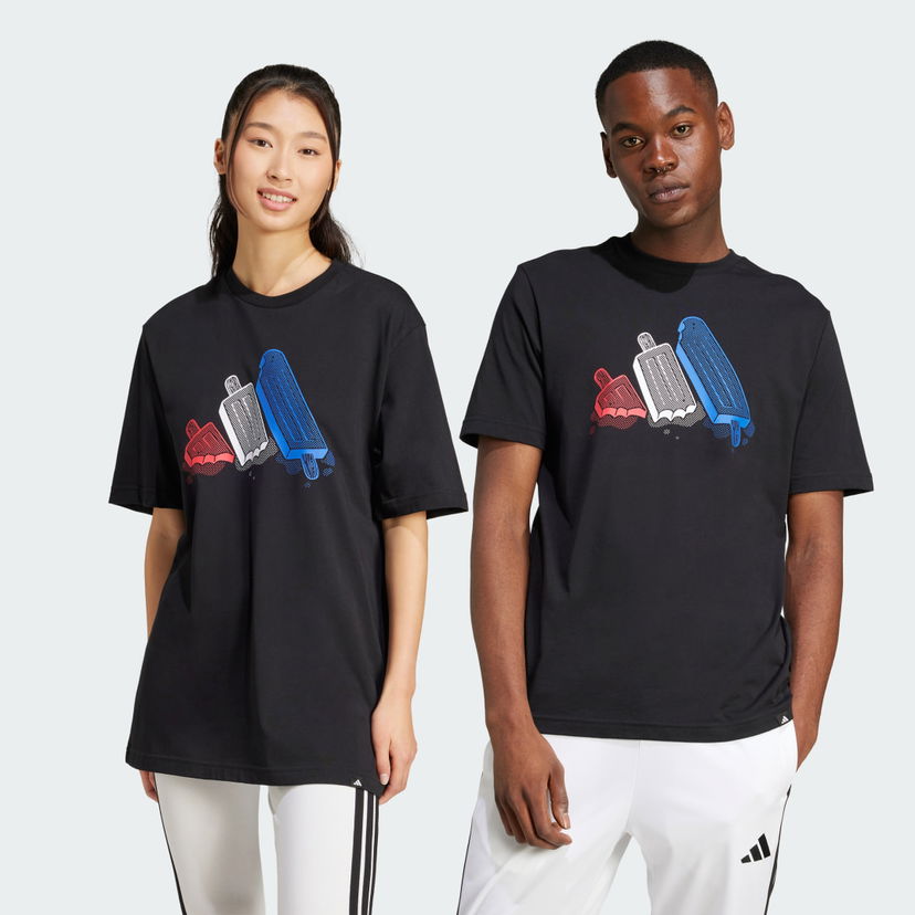 Tričko adidas Performance Lounge Ice Graphic Tee Čierna | JI6742