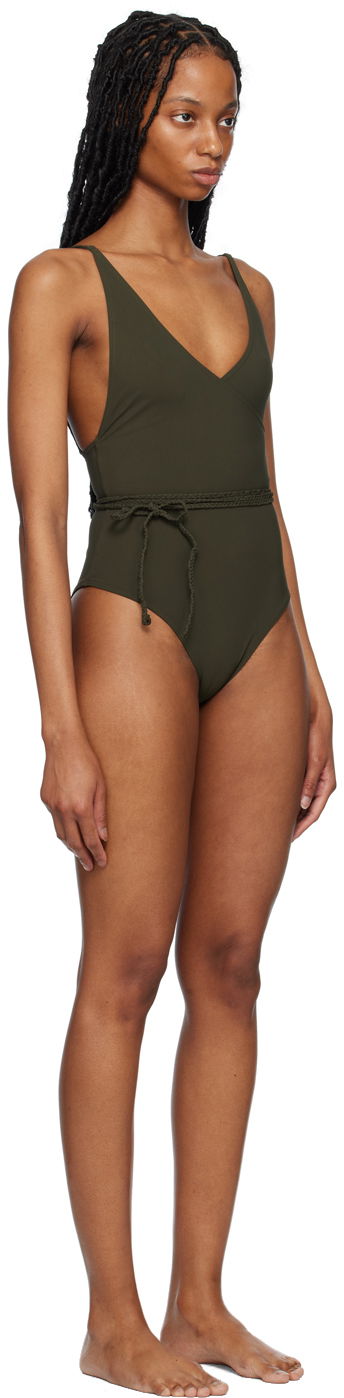 Plavky TOTEME TOTEME Wrap One-Piece Swimsuit Zelené | 232-7034-795, 1