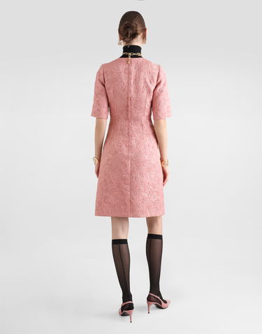 Šaty Dolce & Gabbana Dolce & Gabbana Floral Jacquard Fit-and-Flare Midi Dress Ružová | F6ARLTHJMQKF0473, 2