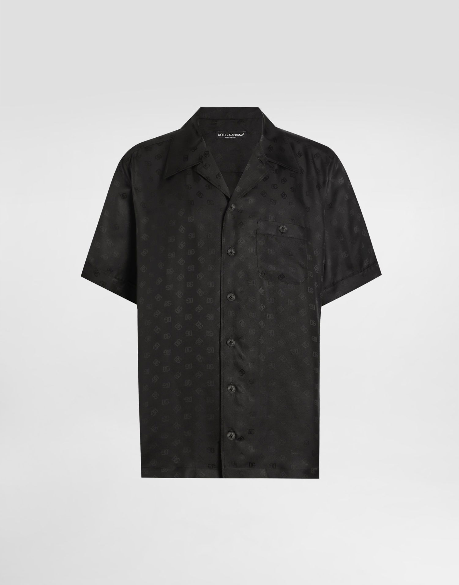 Košeľa Dolce & Gabbana Dolce & Gabbana DG Logo Jacquard Hawaii Shirt Čierna | G5JH9TFJ1JYN0000, 0