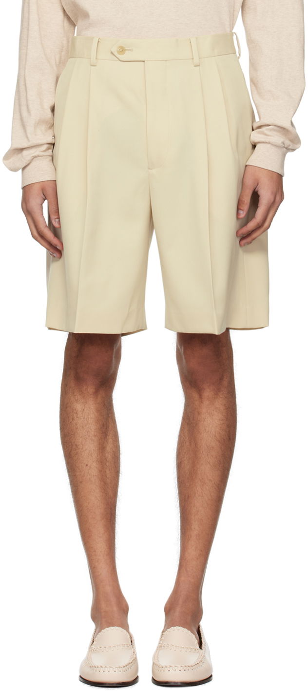 Šortky AURALEE Auralee Light Pleated Shorts Béžová | A24SP04MG