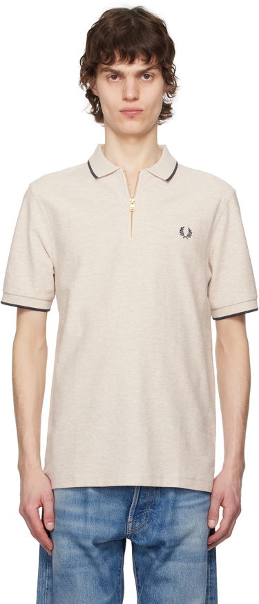 Polo tričko Fred Perry Fred Perry Crepe Piqué Zip Neck Polo Béžová | M7729, 0