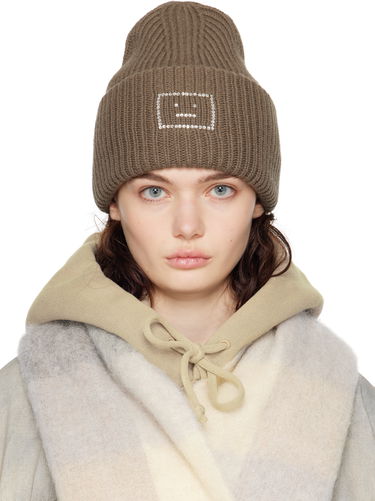 Kulicha Acne Studios Acne Studios Embellished Face Logo Beanie Hnedá | C40390-, 0