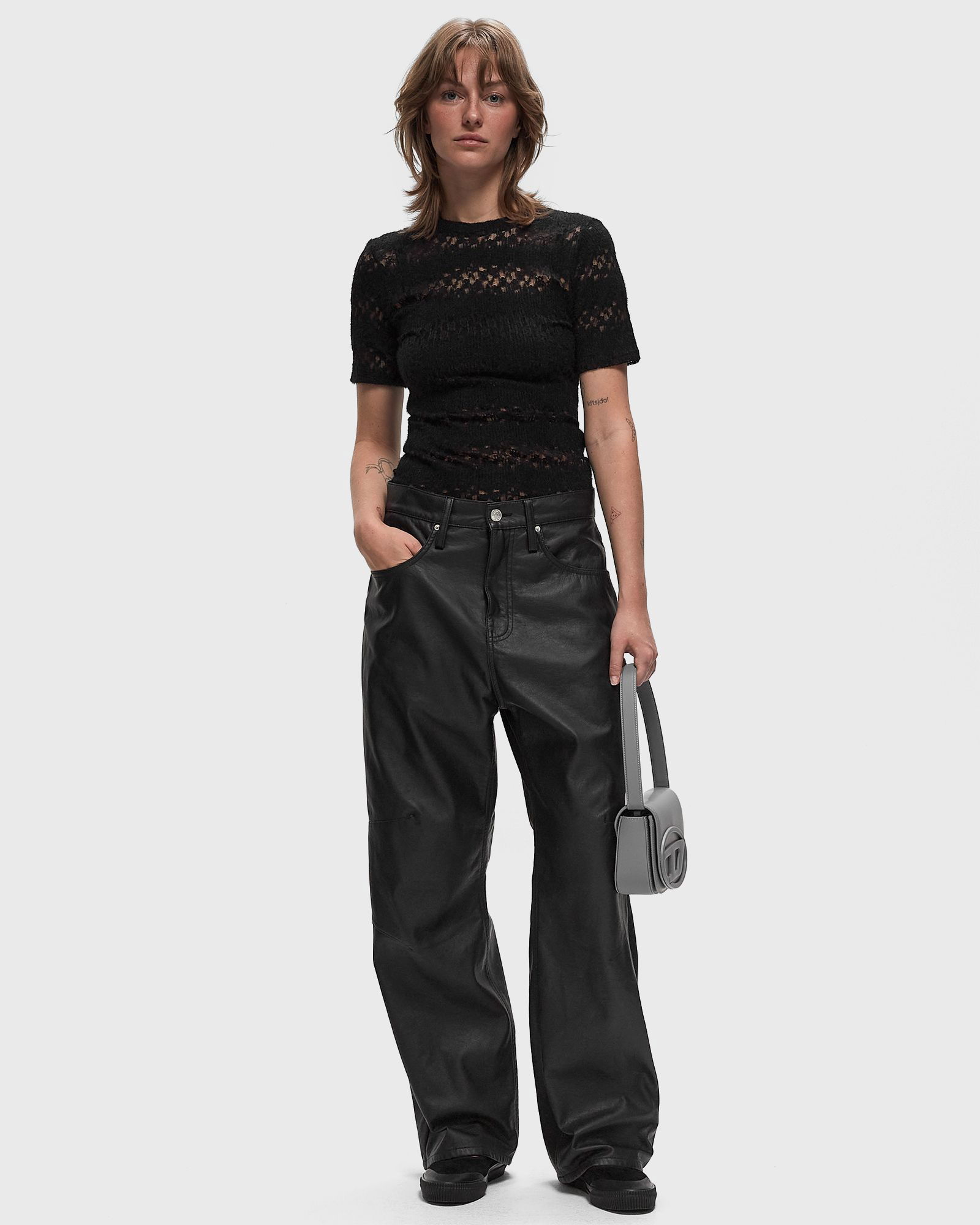Santiago Immitated Leather Casual Pants