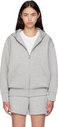 ANINE BING Bond Zip Up Framed Monogram Hoodie