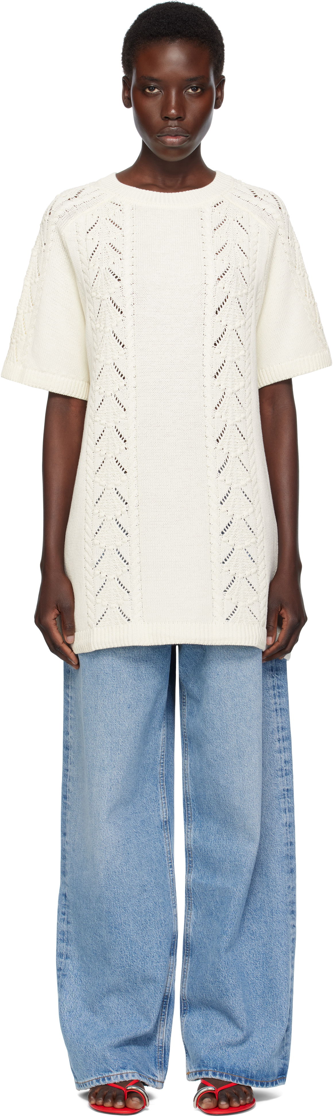 Sveter Loulou de Saison Loulou de Saison Arman Knit Top Biela | ARMAN, 0