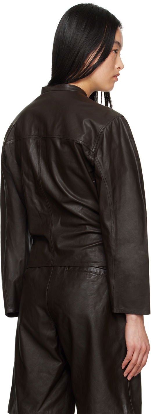 Lemaire Curved Sleeve Leather Jacket