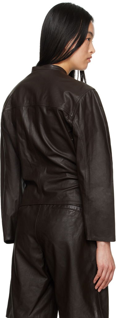 Košeľa LEMAIRE Lemaire Curved Sleeve Leather Jacket Hnedá | JA1045 LL0068, 2