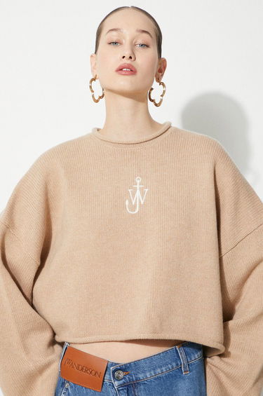 Sveter JW Anderson JW Anderson Cropped Anchor Jumper Béžová | KW1121.YN0264.132, 4