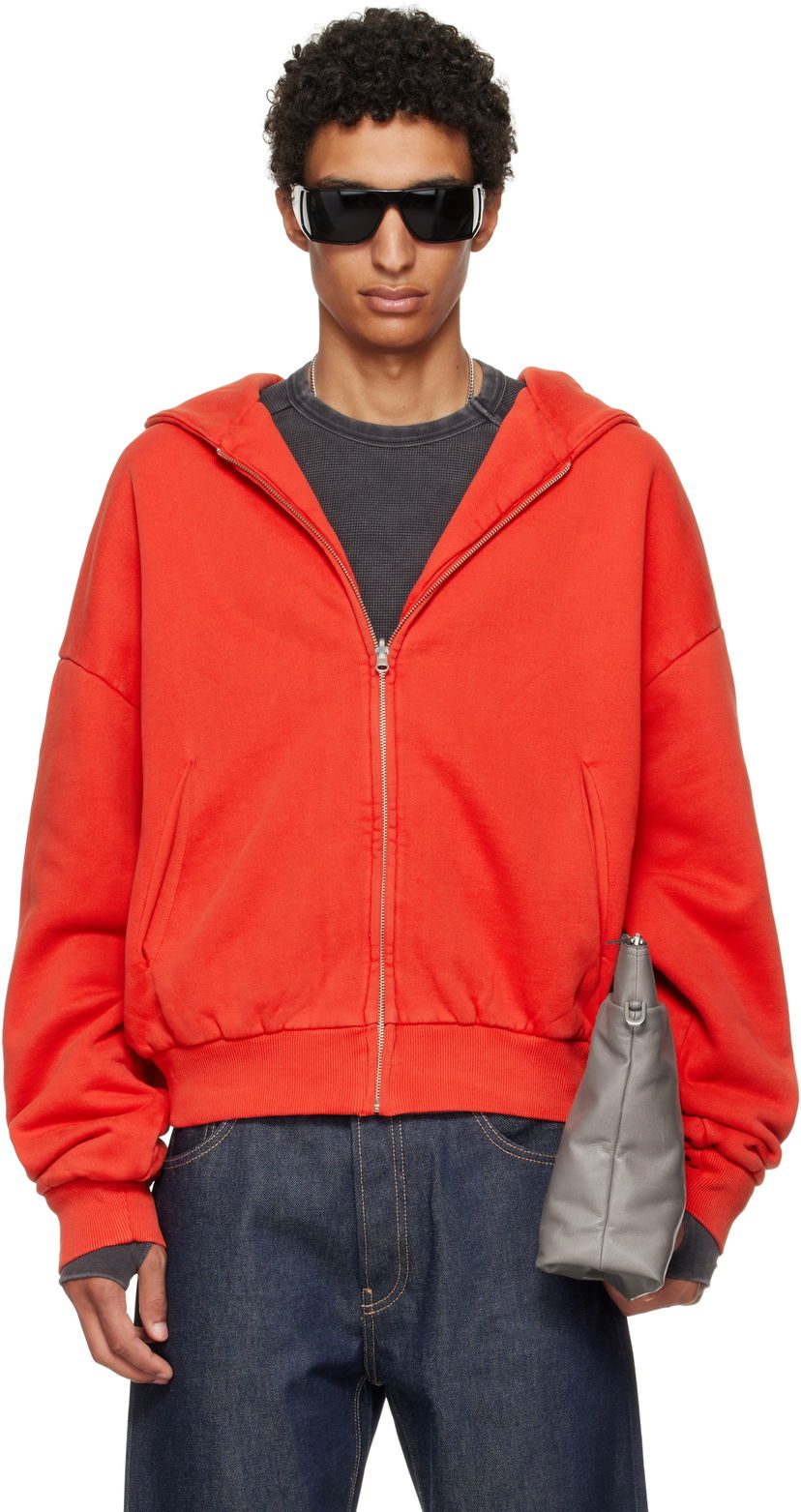 Mikina Entire Studios Entire Studios Thermal Zip-Up Hoodie Červená | ES2488CH