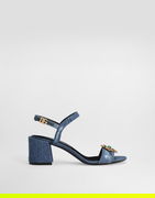 Dolce & Gabbana Denim Sandals with Jewel Embellishments