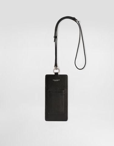 Kľúčenka Dolce & Gabbana Dolce & Gabbana Calfskin Phone Holder Čierna | BP3345A6E4880999, 1