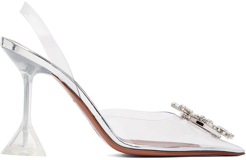 Tenisky a topánky Amina Muaddi Transparent Begum Glass Slingback Heels Biela | BEGUM GLASS SLING CL PVC, 0