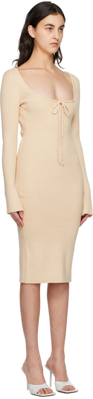 Šaty GUIZIO Guizio Bow Midi Dress Béžová | DGF22E702_CRM, 1