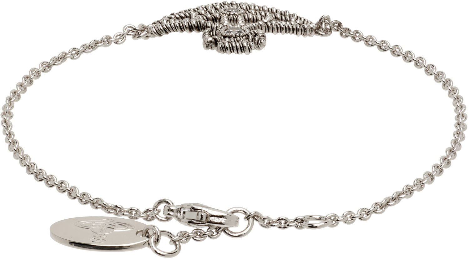 Náramok Vivienne Westwood Coretta Textured Orb Chain Bracelet with Crystals Metalická | 6102024P-02P156-, 1