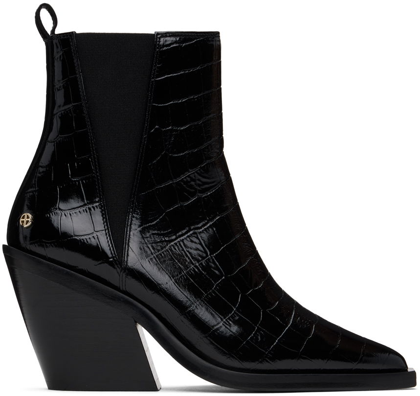 Tenisky a topánky Anine Bing Bekah Black Leather Chelsea Boots Čierna | A-14-10194-010, 0