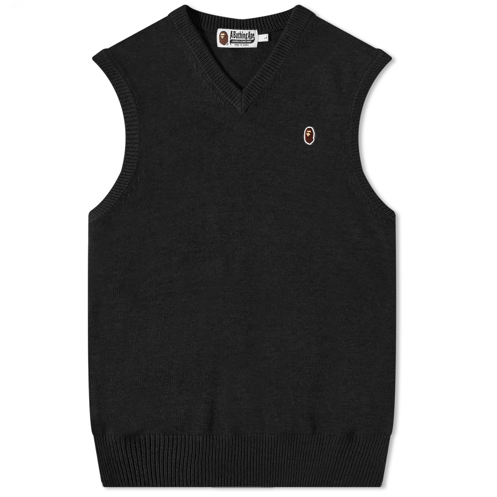 Ape Head One Point Knit Vest Black