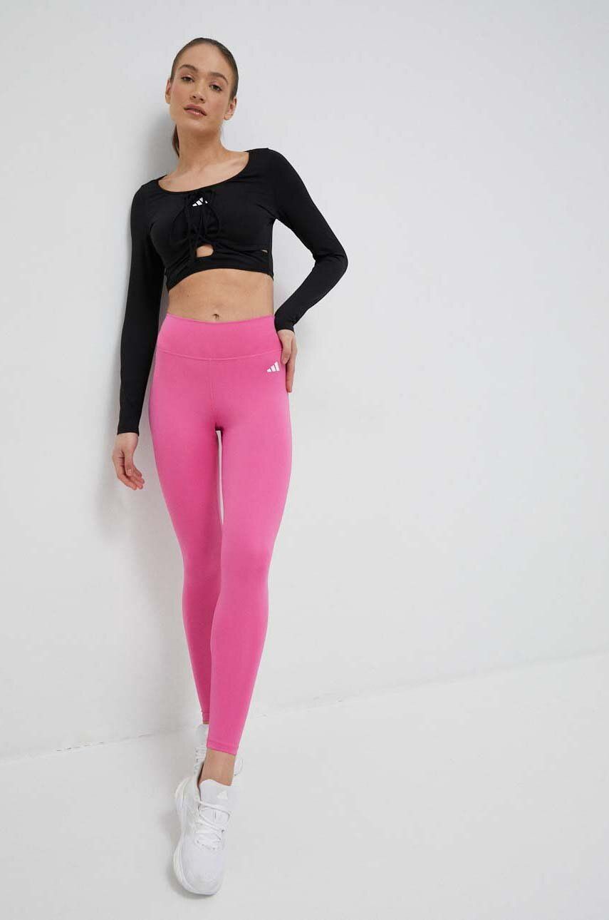 Legíny adidas Performance Training Essentials růžová barva, hladké Ružová | HR5445, 0