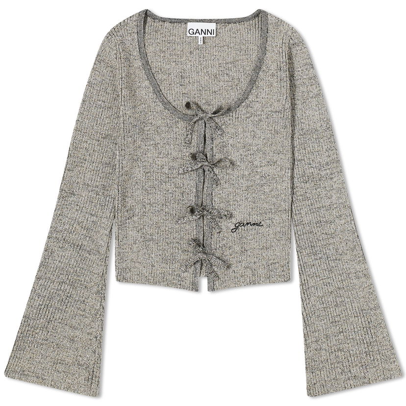 Košeľa GANNI Sparkle Rib Blouse Šedá | K2069-18