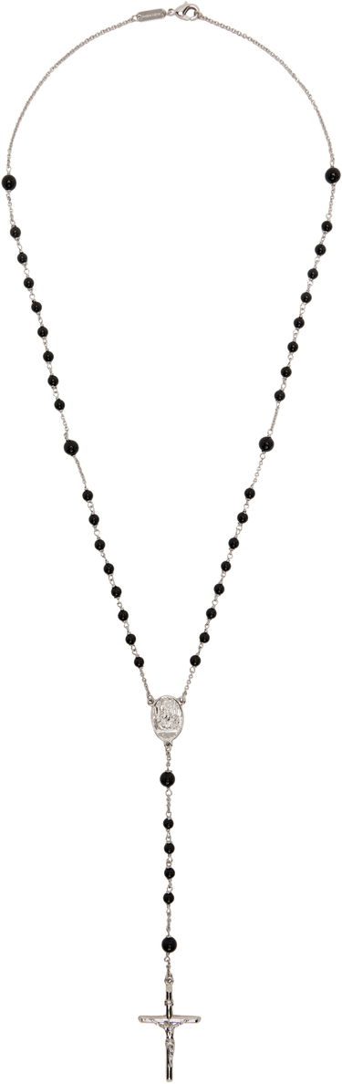 Náhrdelník Dolce & Gabbana Dolce&Gabbana Black Beaded Rosary Necklace Metalická | WNP4C2 W1111, 3