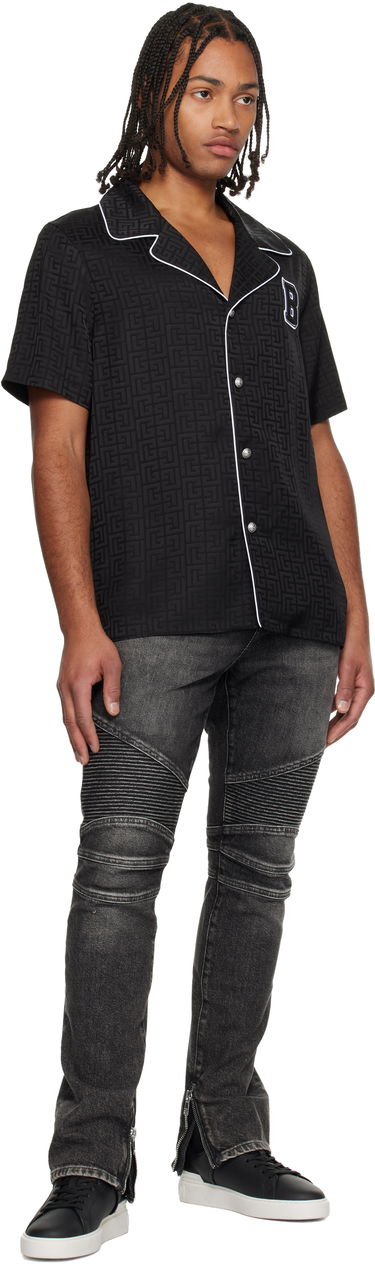 Košeľa Balmain Varsity Pyjama Shirt Čierna | FH1HN135VB35, 3