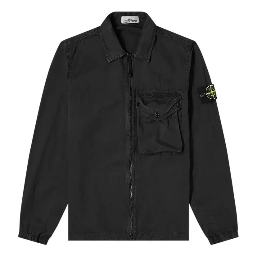 Košeľa Stone Island Zip Pocket Overshirt Čierna | 7415117WN-V0129