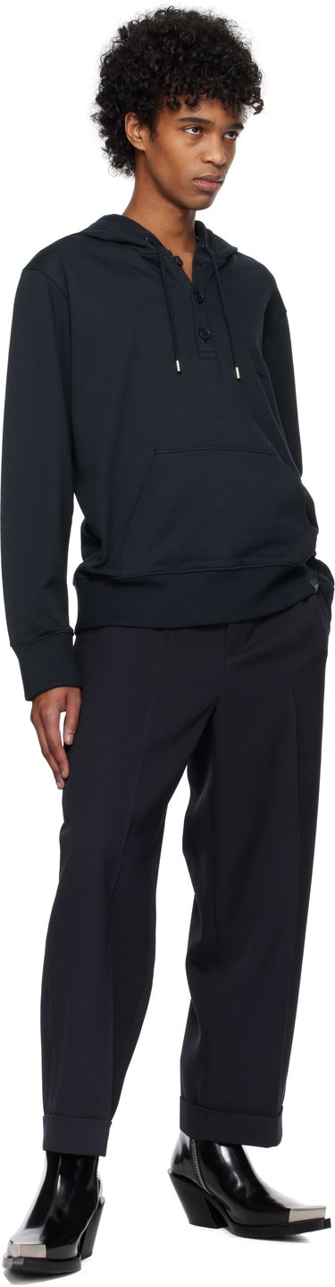 Mikina Courrèges Courrèges Buttoned Hoodie Čierna | 125JHO037JS0120, 3