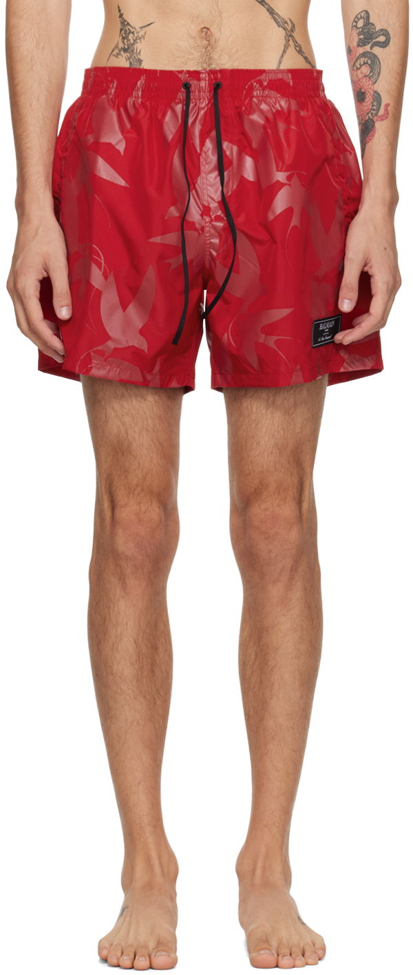 Šortky Balmain Red Rondini Swim Shorts Červená | BWB641400, 0