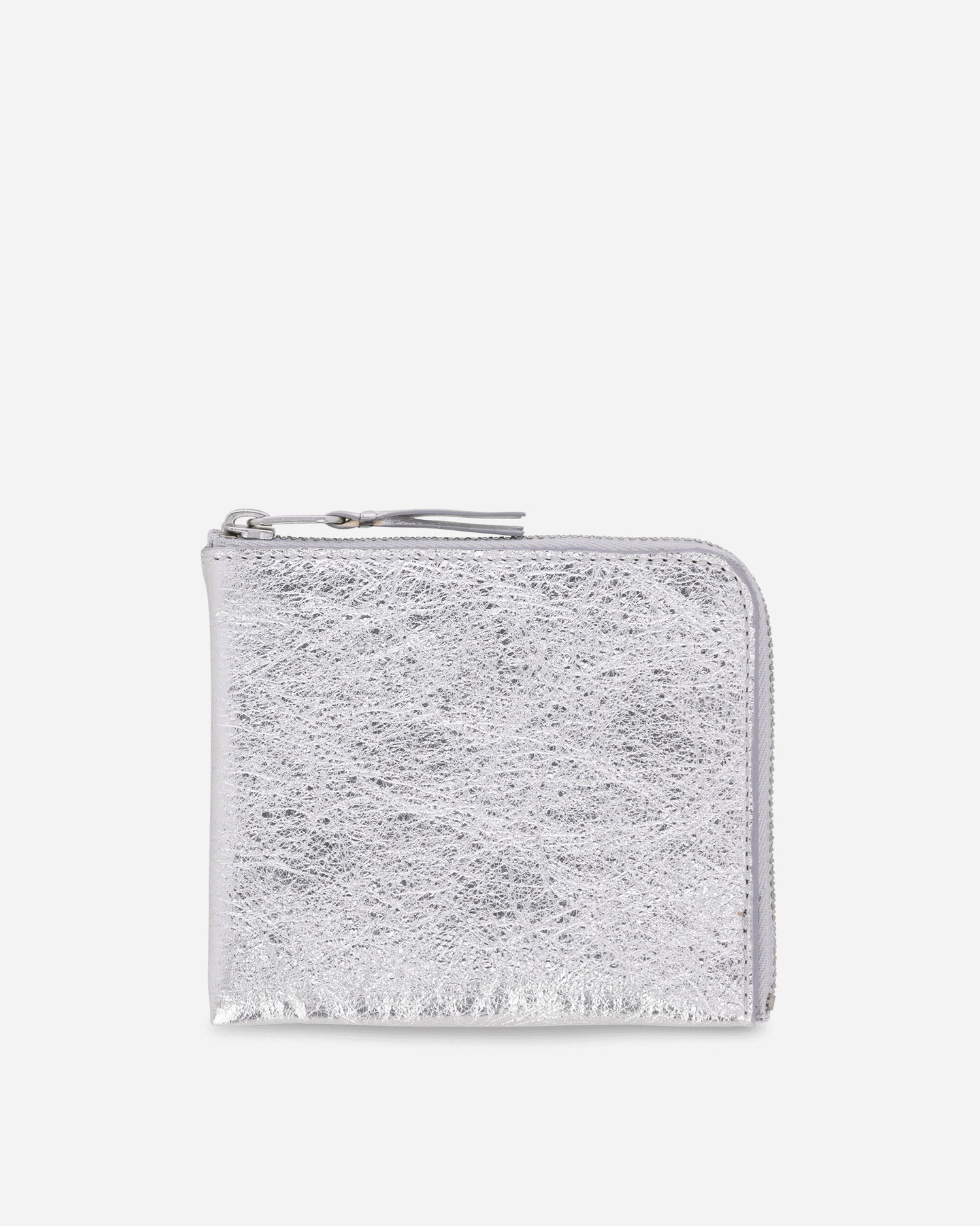 Peňaženka Comme des Garçons Silver Line Crinkled Metallic Zip Around Wallet Metalická | SA3100G SIL, 0