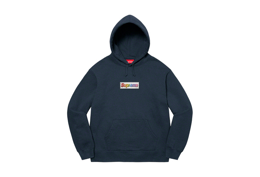 Mikina Supreme Bling Box Logo Hooded Sweatshirt Navy | SS22, 1