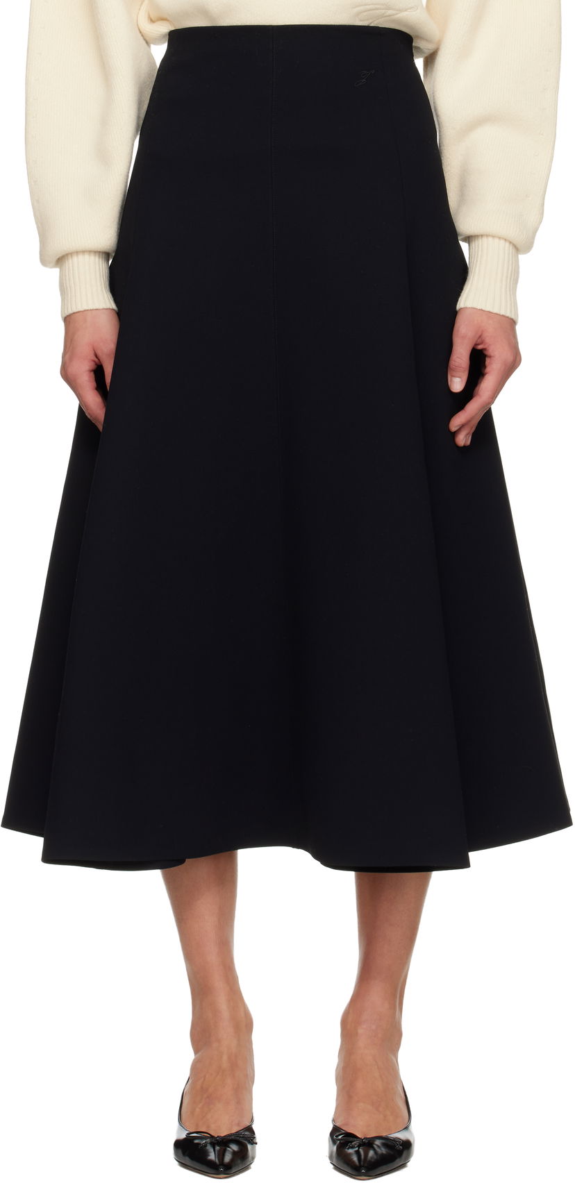 Sukňa Jacquemus 'The Triangle' Flared Midi Skirt Čierna | 25HSKW00635AW00632