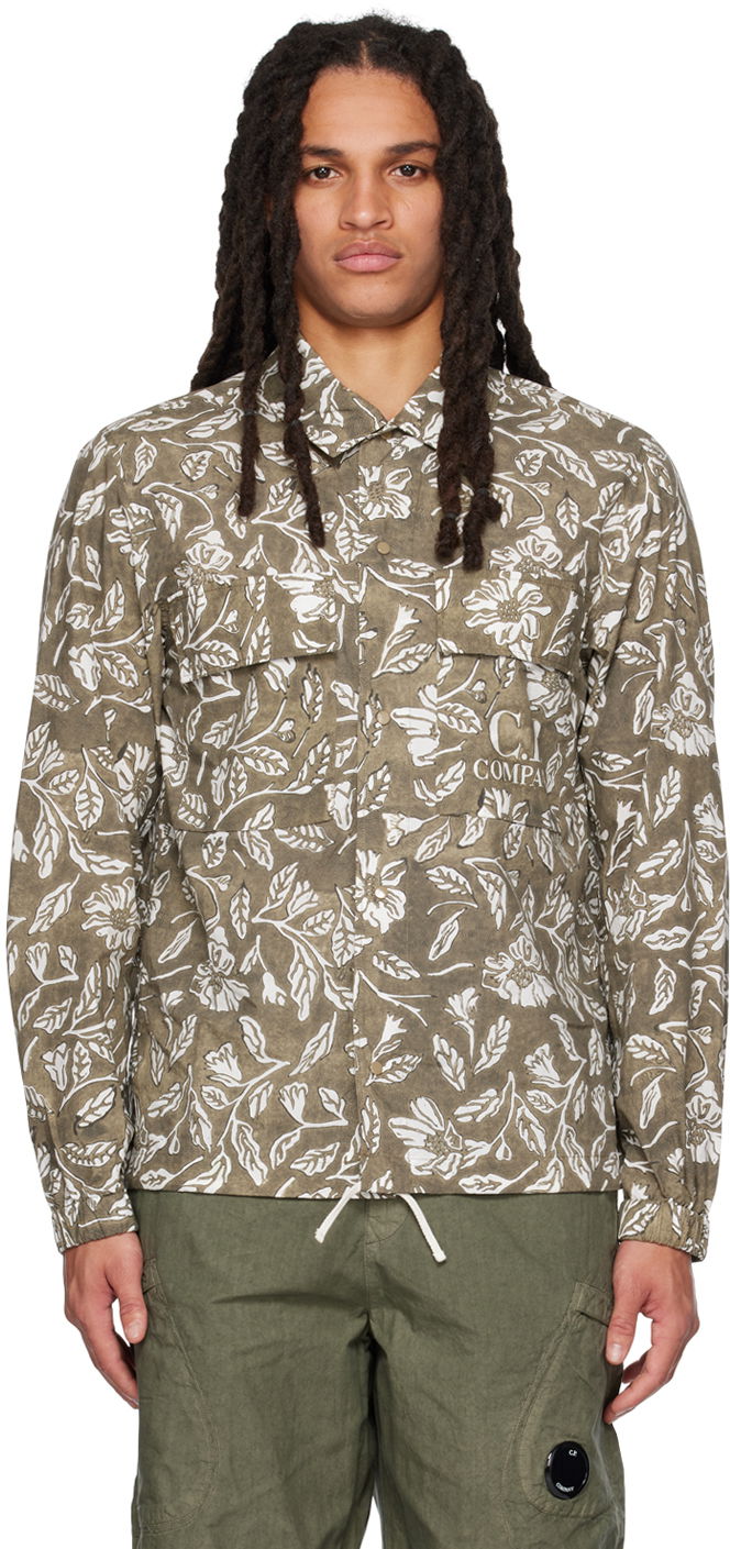 Košeľa C.P. Company Floral Shirt Zelené | 14CMSH281A-006532P, 0