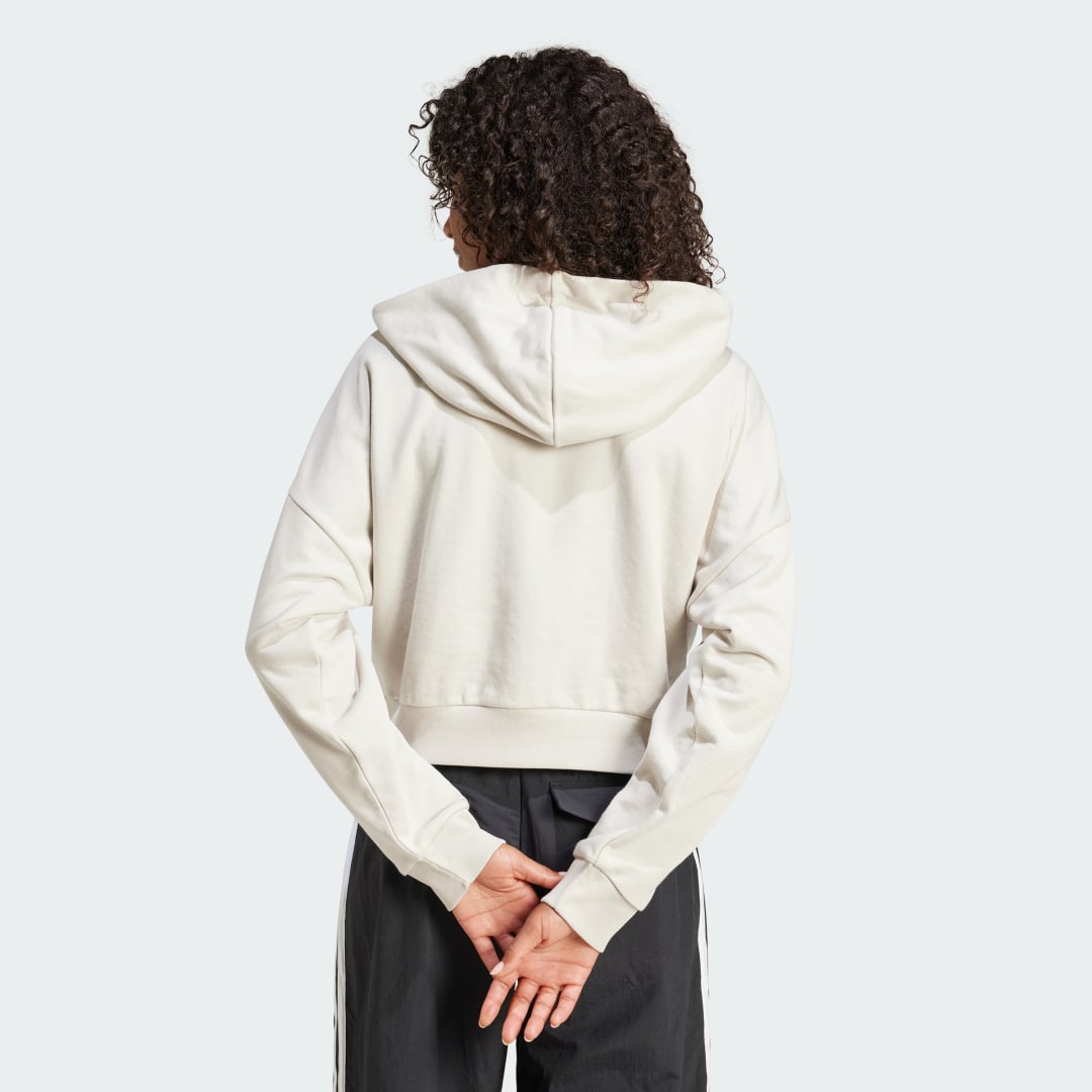 Mikina adidas Performance 3-Stripes French Terry Quarter-Zip Hoodie Béžová | JN1958, 1