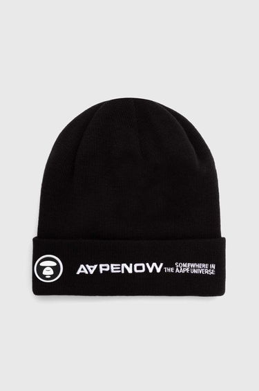 Kulicha AAPE by A Bathing Ape AAPE Solid Color Beanie Čierna | AHT4866, 0