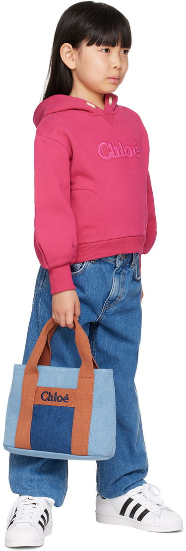 Tote bag CHLOÉ Chloé Embroidered Denim Tote Bag Modrá | C20355, 3