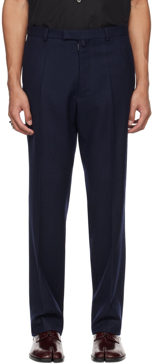 Nohavice Maison Margiela Pleated Trousers Navy | SI1KA0009 S60309, 0