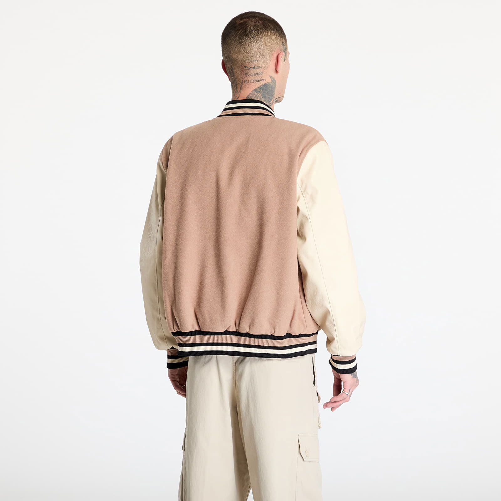 Lifestyle Beige Varsity Jacket