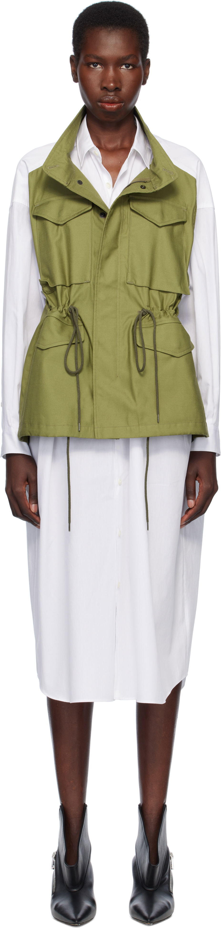 Vesta Junya Watanabe Junya Watanabe Shirt Midi Dress Zelené | JO-O028-051, 0