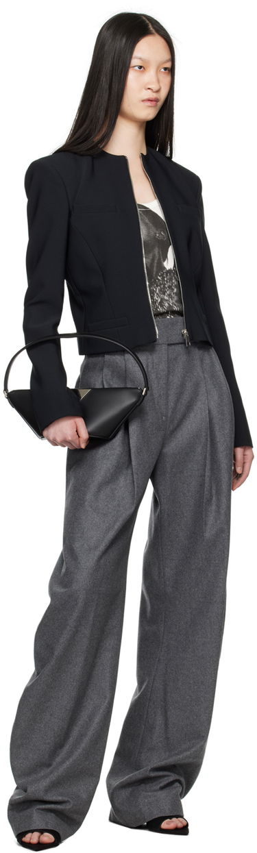 Nohavice The Attico The Attico Gary Pleated Wide-Leg Trousers Šedá | 248WCP102 W055, 3
