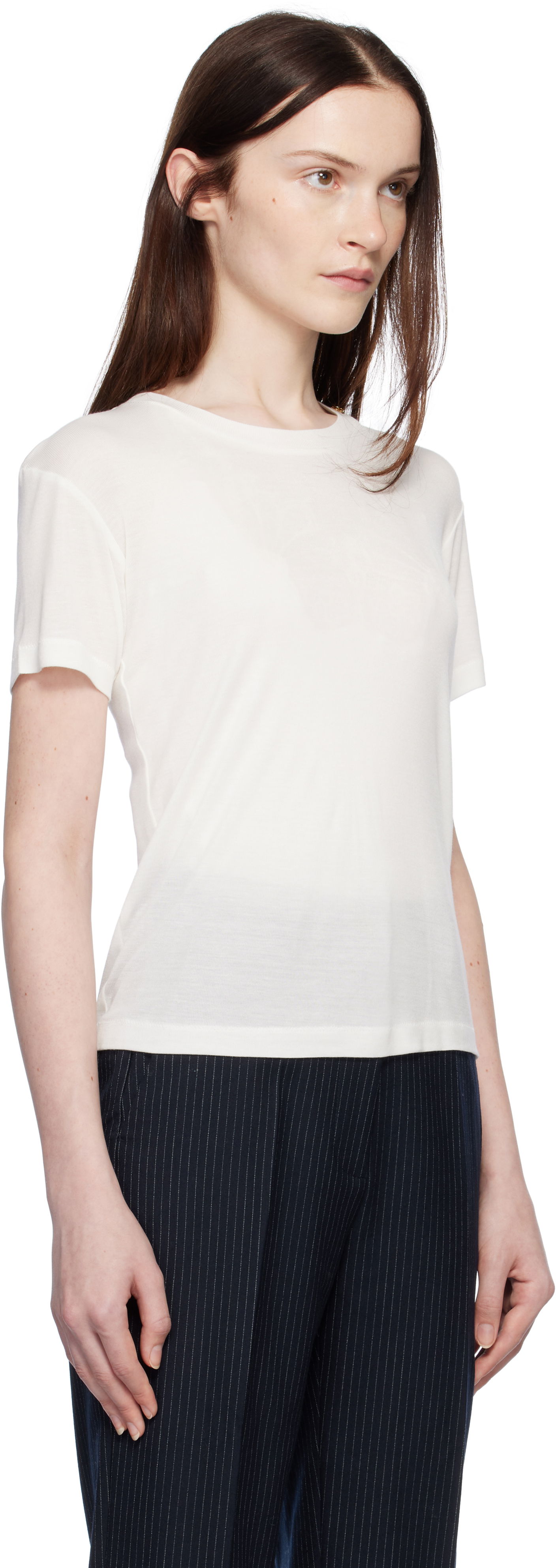 Tričko Anine Bing ANINE BING Amani Fitted T-Shirt Biela | A-08-2279-100B, 1